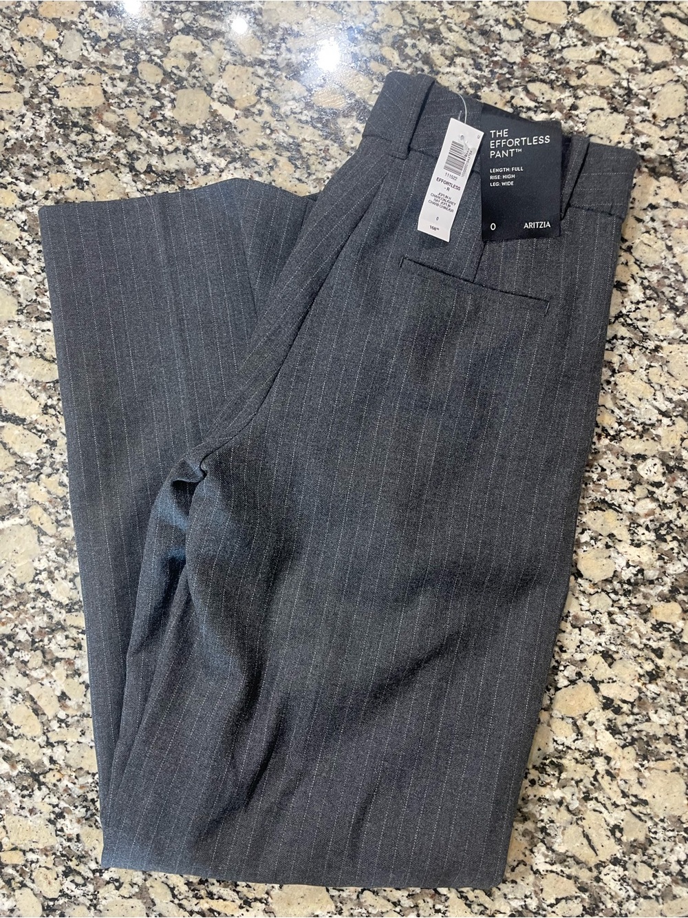 Aritzia The Effortless Pant - Charcoal Grey Pinstripe